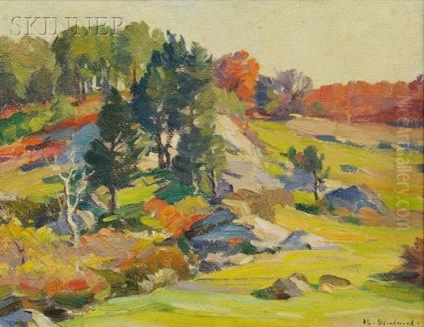 The Hills Of New England, Autumn Oil Painting by Mabel May Woodward