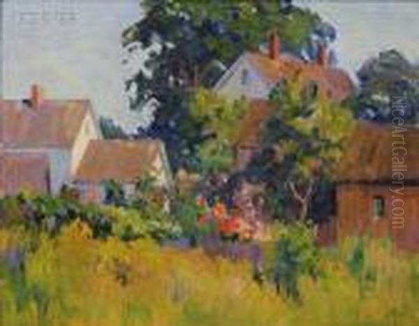 Cape Cod Farm Oil Painting by Mabel May Woodward