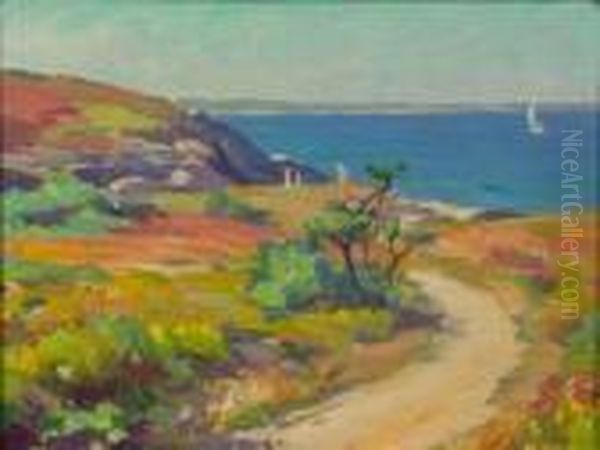 Seascape With Figures Oil Painting by Mabel May Woodward