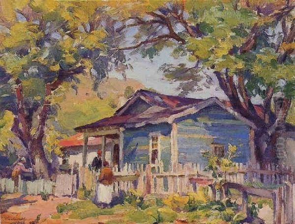 Native Home In Charleston, South Carolina Oil Painting by Mabel May Woodward