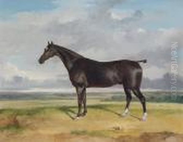 A Hunter In An Extensive Landscape Oil Painting by Thomas Woodward