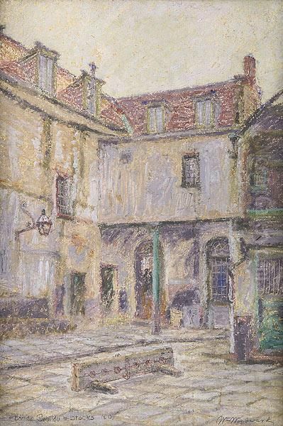 Spanish Cabildo & Stocks N.o. Oil Painting by William Woodward