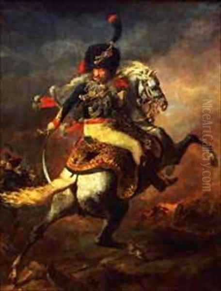 Officer of the Hussars 2 Oil Painting by Theodore Gericault