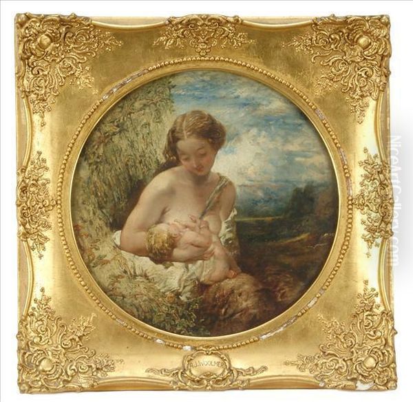 Maternity Oil Painting by Alfred Joseph Woolmer