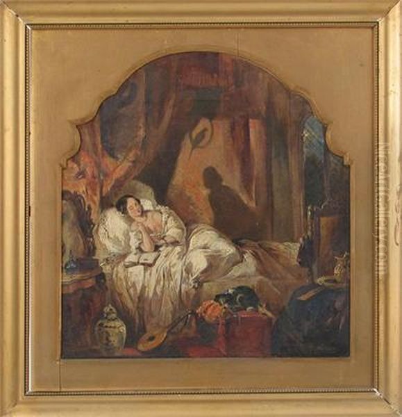 The Reverie Oil Painting by Alfred Joseph Woolmer