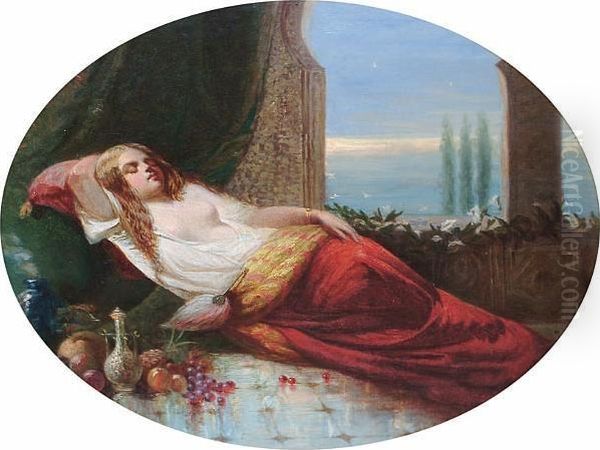 Pleasant Dreams Oil Painting by Alfred Joseph Woolmer