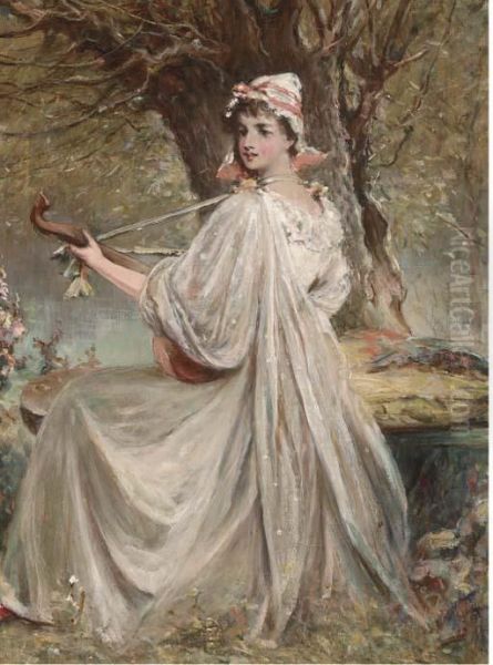 Oil On Canvas Oil Painting by Alfred Joseph Woolmer