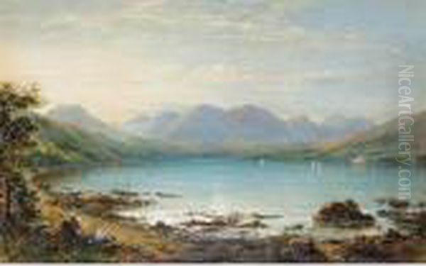 Gareloch Oil Painting by Charles Nicholls Woolnoth