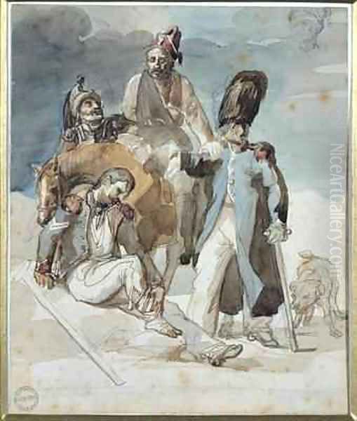 Episode from Napoleons Retreat from Russia in 1812 Oil Painting by Theodore Gericault