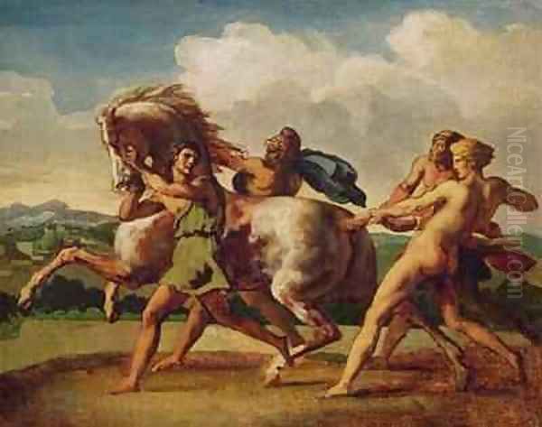 Slaves stopping a horse Oil Painting by Theodore Gericault