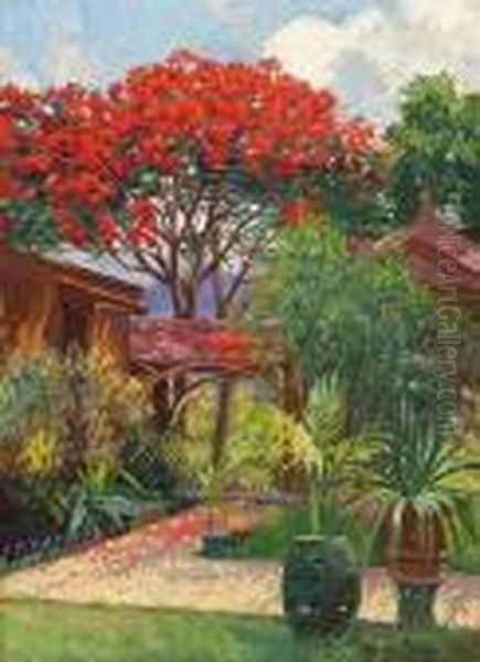 Honolulu Garden, Ainahau Oil Painting by Theodore Wores