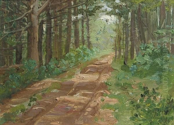 A Tranquil Path Oil Painting by Theodore Wores