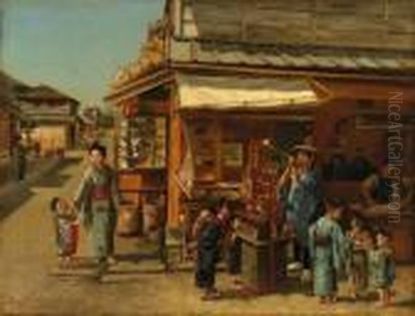 The Candy Seller Oil Painting by Theodore Wores