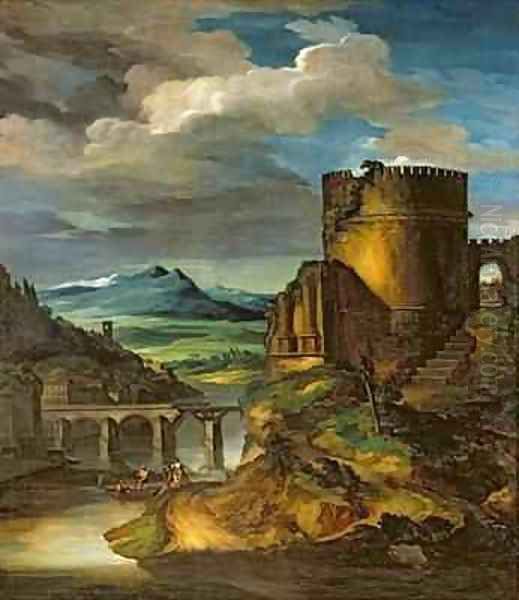 Italian Landscape or Landscape with a Tomb Oil Painting by Theodore Gericault