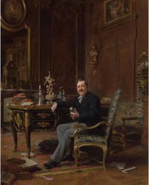 The Connoisseur Oil Painting by Jules Worms