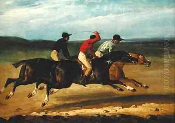 The Horse Race Oil Painting by Theodore Gericault