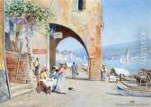 Lake Maggiore Oil Painting by Charles Nathaniel Worsley