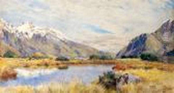 Pool Near Hermitage, Mt Cook Oil Painting by Charles Nathaniel Worsley