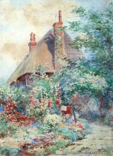 In The Garden, Sussex Oil Painting by Charles Nathaniel Worsley