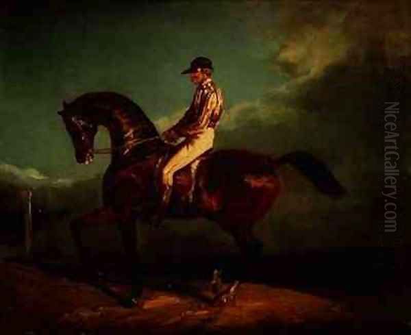 Jockey mounted on a racehorse Oil Painting by Theodore Gericault