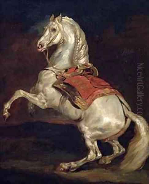 Napoleons Stallion Tamerlan Oil Painting by Theodore Gericault