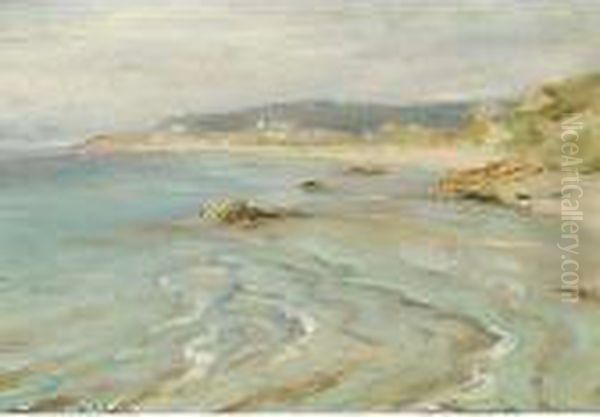 Marina A Trouville Oil Painting by Carlo Wostry