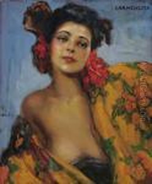 Portrait Of A Spanish Senorita -
 