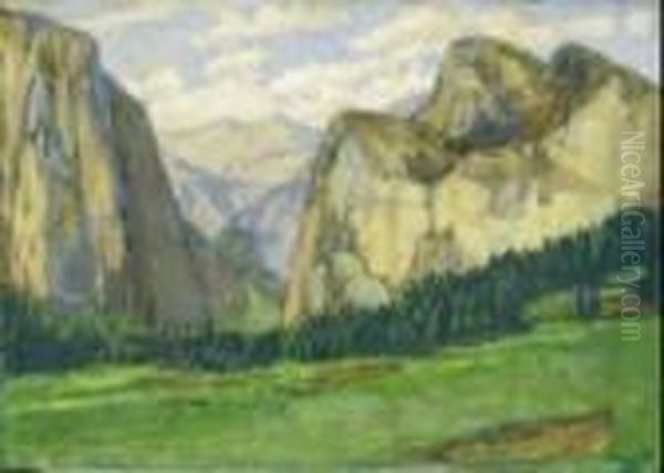 Paesaggio In Cadore Oil Painting by Carlo Wostry