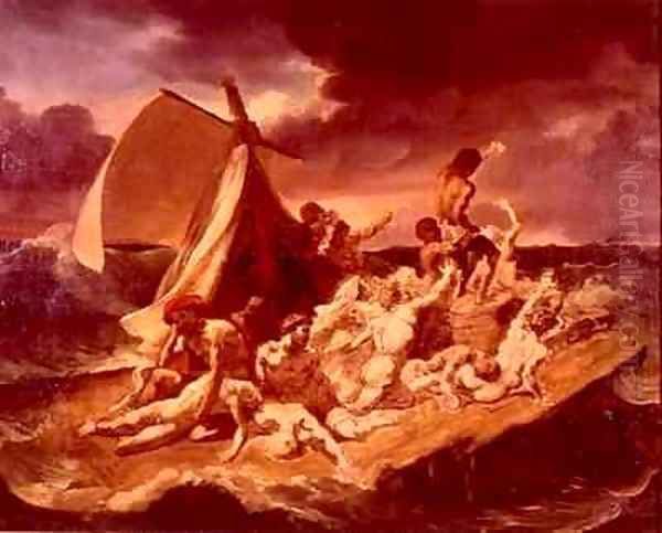 Second study for the Raft of the Medusa Oil Painting by Theodore Gericault