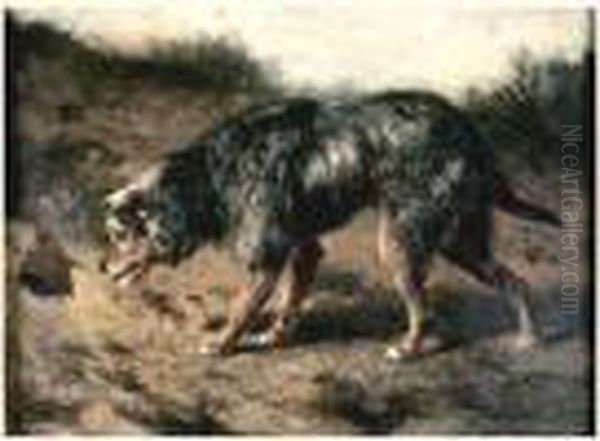 Chien Dans Un Paysage Oil Painting by Edouard Woutermaertens