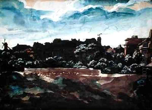 View of the hills of Montmartre Oil Painting by Theodore Gericault