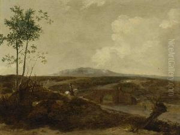 Reiter In Dunenlandschaft Oil Painting by Jan Wouwerman