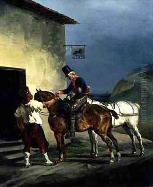 The White Horse Tavern Oil Painting by Theodore Gericault