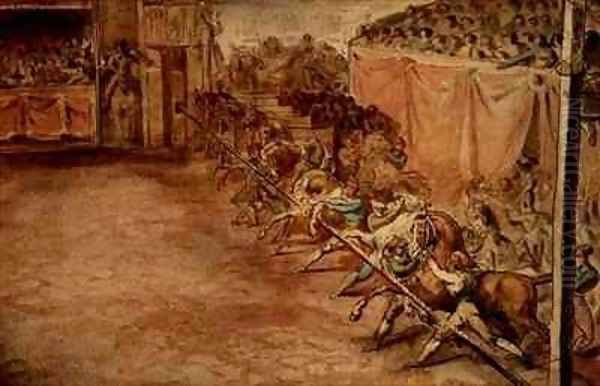 The race on the Corso Oil Painting by Theodore Gericault