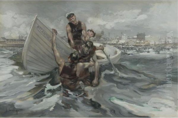 Rescue At Sea, Atlantic City by George Hand Wright