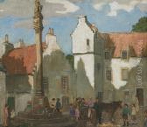 Culross Oil Painting by James Wright