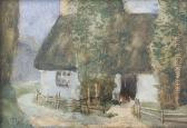 A Cottage Oil Painting by James Wright