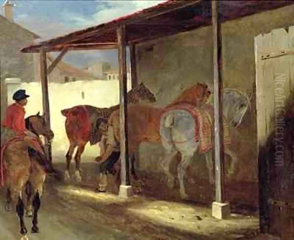 The Barn of Marechal Ferrant Oil Painting by Theodore Gericault