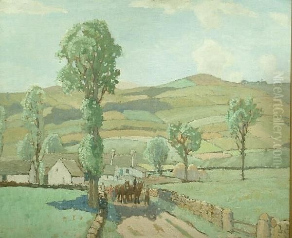 Summertime In Renfrewshire Oil Painting by James Wright