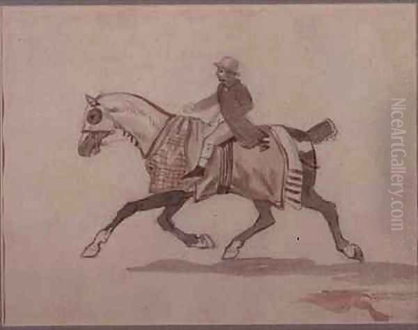 Little groom on a trotting horse Oil Painting by Theodore Gericault