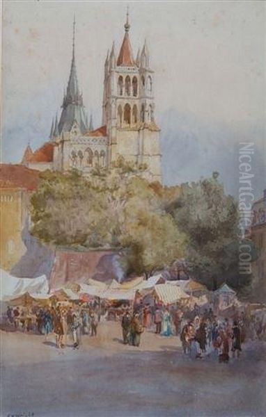 Lausanne Oil Painting by Richard Henry Wright