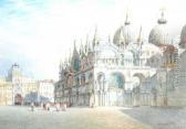 St Marks Square Oil Painting by Richard Henry Wright