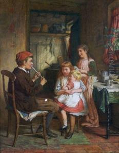 The Nurse And The Concert Oil Painting by Robert W. Wright