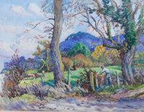 Chanctonbury In October Oil Painting by Isabel Wrightson