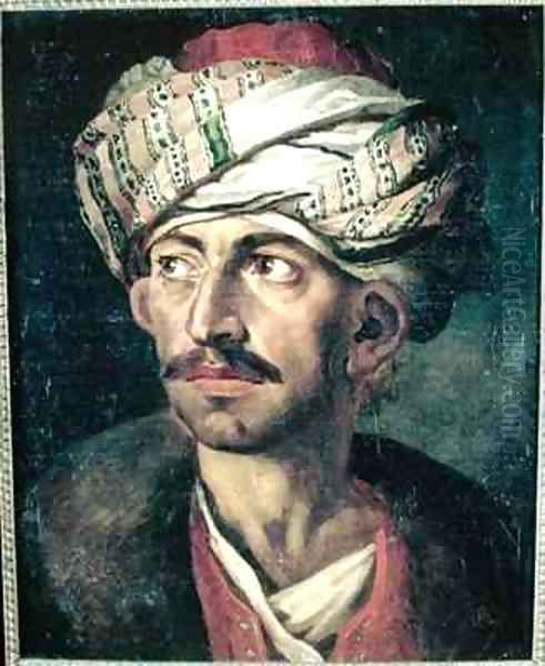 Head of an Oriental or Portrait Presumed to be Mustapha Oil Painting by Theodore Gericault