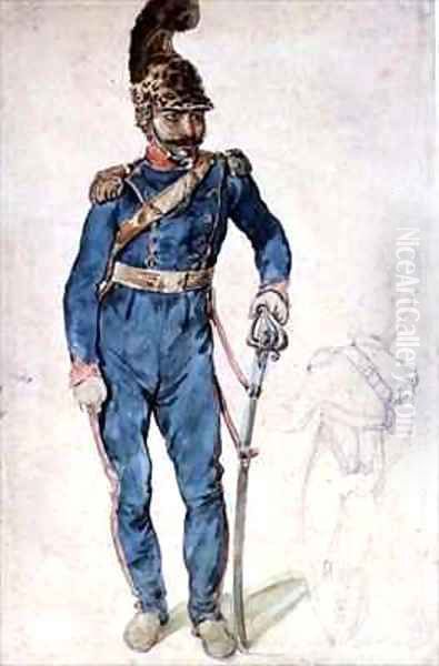 Mustapha Gericaults servant in the uniform of Colonel Bro Oil Painting by Theodore Gericault