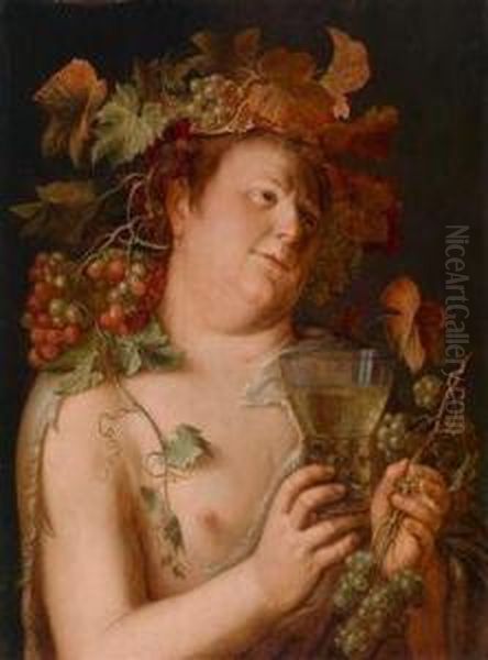 Bacchus Oil Painting by Joachim Wtewael (Uytewael)