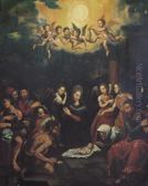 Adorazione Dei Pastori Oil Painting by Joachim Wtewael (Uytewael)