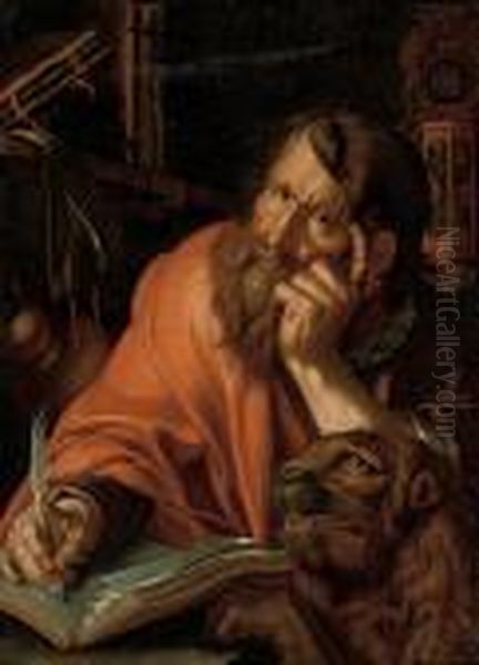 The Evangelist Mark Oil Painting by Joachim Wtewael (Uytewael)