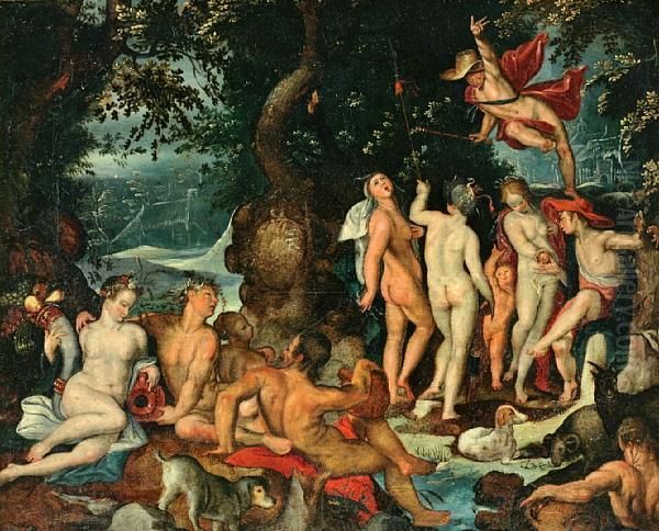 The Judgment Of Paris Oil Painting by Joachim Wtewael (Uytewael)